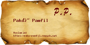 Pakó Pamfil névjegykártya